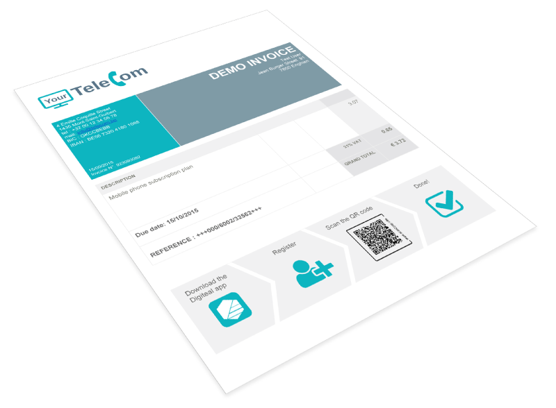Invoice with Digiteal QR code