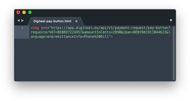 Digiteal pay button html code