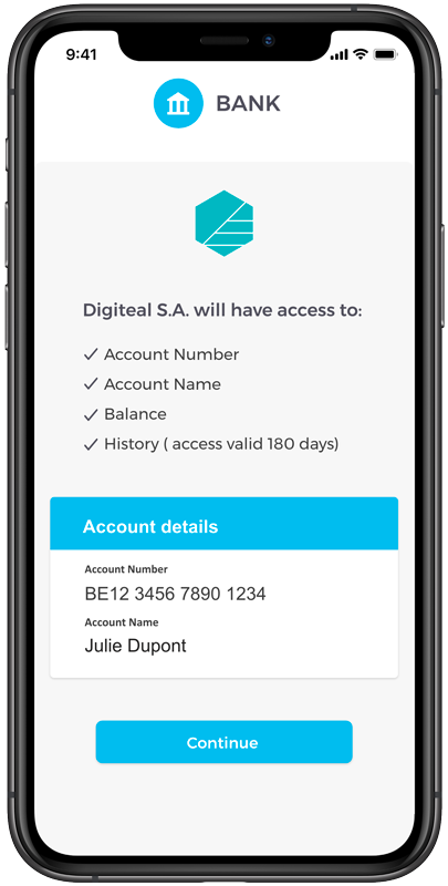 Recurring payment Digiteal - Bank interface