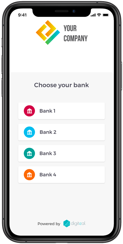 Recurring payment Digiteal - Choose bank