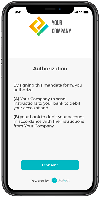 Recurring payment Digiteal - Consent