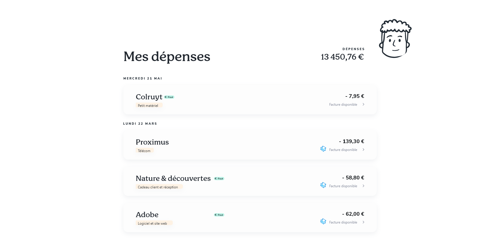 Expenses management with BILLY (connected to Peppol via Digiteal's Access Point)
